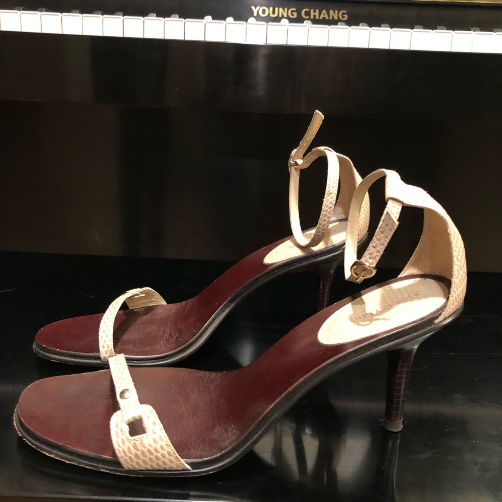 Ann Taylor snake print leather sandals